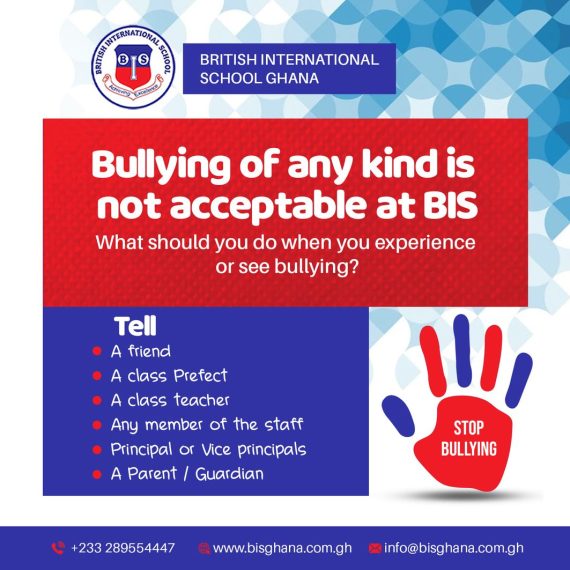 Bullying of any kind is not acceptable at BIS